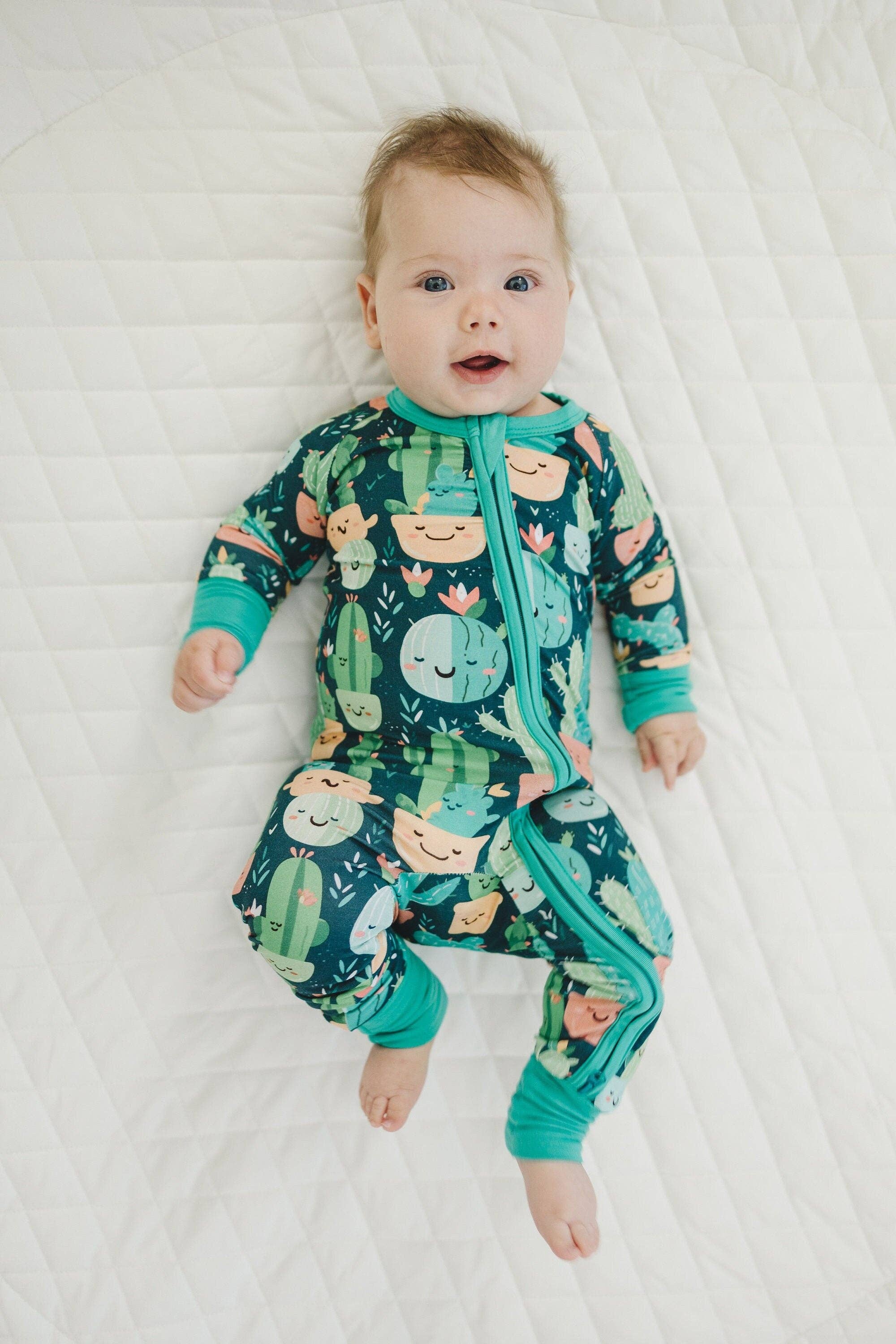 succulent pajamas Cactus Cuties Bamboo Zippy Romper