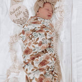 Dusty Pink Floral Muslin Swaddle Blanket