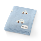 100% Luxury Cotton Swaddle Receiving Baby Blanket - Blue Cars