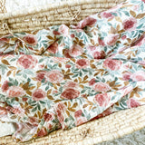 Dusty Pink Floral Muslin Swaddle Blanket