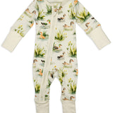 Organic Cotton Baby Pajamas 2-Way Zipper Sleeper, Reed