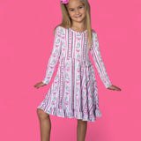 *PREORDER* BOO AND BOWS LONG SLEEVE DREAM RUFFLE DRESS
