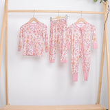 Blush Blooms Bamboo Zippy Romper - Floral Bamboo Pajamas PJs