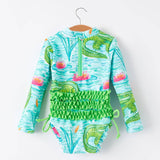 Crocodile Green Girls' Swimsuit