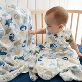 *PREORDER* Cotton muslin sleep sack - Brachiosaurus  (0.7 tog)