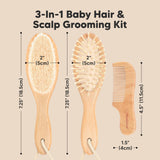 KeaBabies Baby Hair Brush and Comb Set