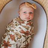 Bamboo Muslin Baby Swaddle - Bohemian Blooms