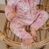 Blush Blooms Bamboo Zippy Romper - Floral Bamboo Pajamas PJs