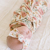 Dusty Pink Floral Muslin Swaddle Blanket