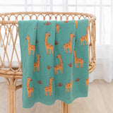 100% Cotton Knit Baby Blanket -Giraffe