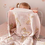 100% Cotton Knit Baby Blanket - Pink Fawn