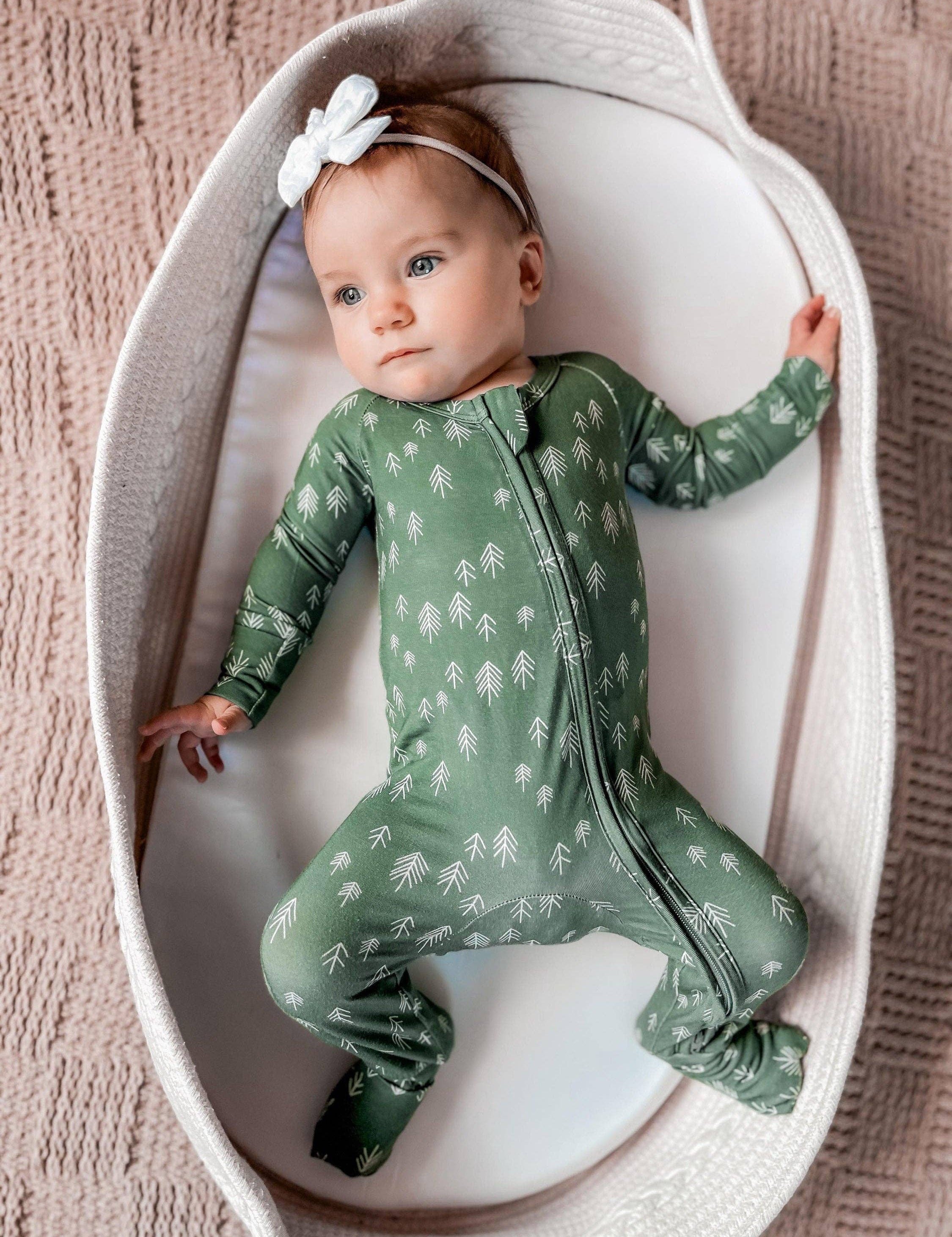 Minimalist Christmas Trees Bamboo Zippy Pajamas