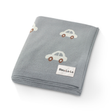 100% Luxury Cotton Swaddle Receiving Baby Blanket - Blue Cars