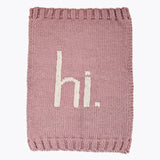 hi. Hand Knit Blanket Rosy Pink