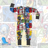 Super hero bamboo zippy convertible romper