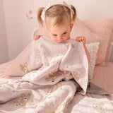 100% Cotton Knit Baby Blanket - Pink Fawn