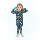 Night Forest Bamboo Long Sleeve Kids Pajama Pants Set