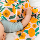 Muslin Baby Swaddle Blanket - Pink Oranges