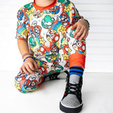 Boys 2-Piece Short Sleeve Pajamas - Mario / Mushroom Cart