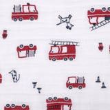 *PREORDER* Cotton muslin sleep sack - Fire Trucks (0.7 tog)