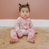 Pinkosaurus Rex Bamboo Zippy Romper - Girl Dino Bamboo PJs