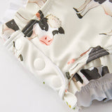 "Cow" Floral Girls' Swimsuit