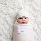 Hello World Blanket & Knotted Hat Set - Pink