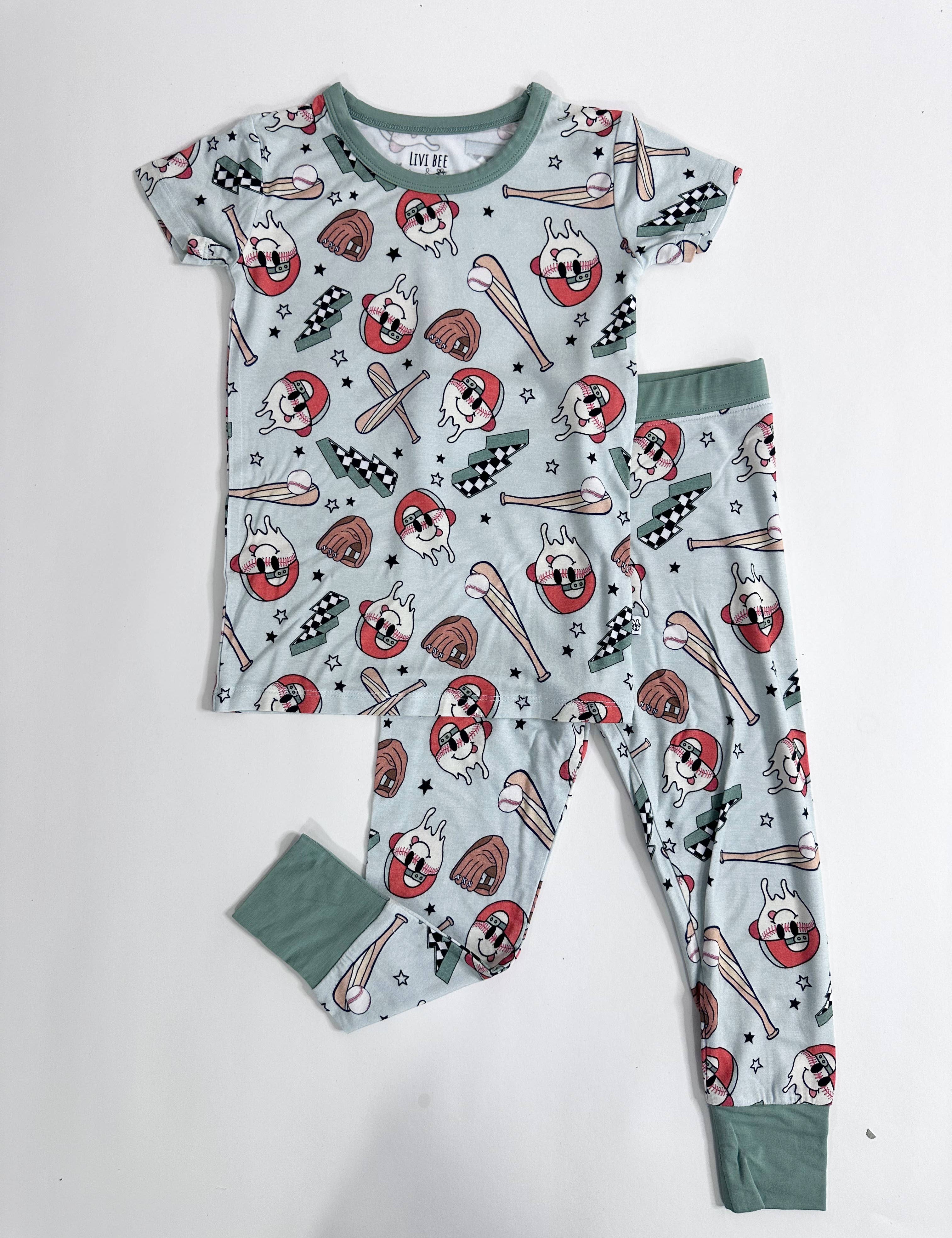 Smile Hey Batter Batter-2 Piece Pajama Set