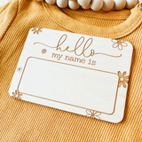 Baby Birth Announcement Sign - Daisy Name Tag