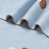 100% Luxury Cotton Swaddle Receiving Baby Blanket - Blue Mushroom