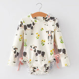 "Cow" Floral Girls' Swimsuit