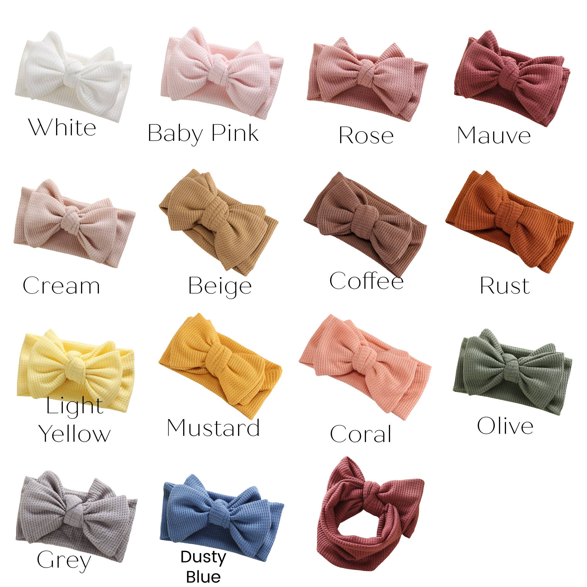 Waffle Bow Baby Headbands