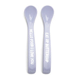 Spoon Set - Hello Food Eat Up - Colour: Lavendar