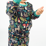 Night Forest Bamboo Long Sleeve Kids Pajama Pants Set