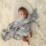 100% Luxury Cotton Swaddle Receiving Baby Blanket - Blue Cars