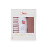 3pk Muslin Receiving Blankets - Strawberries