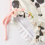 "Cow" Floral Girls' Swimsuit