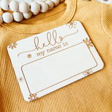 Baby Birth Announcement Sign - Daisy Name Tag