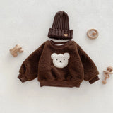 Baby Toddler Bear Fleece Casual Warm Sweatshirt