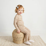 Bamboo Toddler Two-Piece Pajama Taupe - Woodland Animal