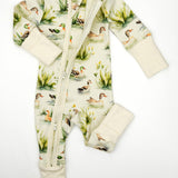 Organic Cotton Baby Pajamas 2-Way Zipper Sleeper, Reed