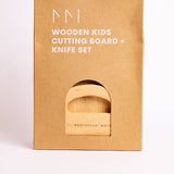 Wooden Kids Cutting Board + Knife Set