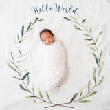 Baby's 1st Year Swaddle & Milestone Cards - Hello World