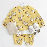 Baby Toddler Cartoon Duck Yellow 2 Piece Set