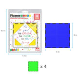 PicassoTiles 4pc Large Square Magnet Tiles Expansion Pack