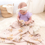 100% Cotton Knit Baby Blanket - Pink Fawn