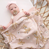 100% Cotton Knit Baby Blanket - Pink Fawn