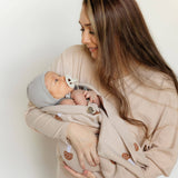 100% Luxury Cotton Swaddle Receiving Baby Blanket - Carmel Mushroom