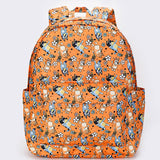 Girls Character Flower Printed Canvas Backpack