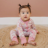 Pinkosaurus Rex Bamboo Zippy Romper - Girl Dino Bamboo PJs